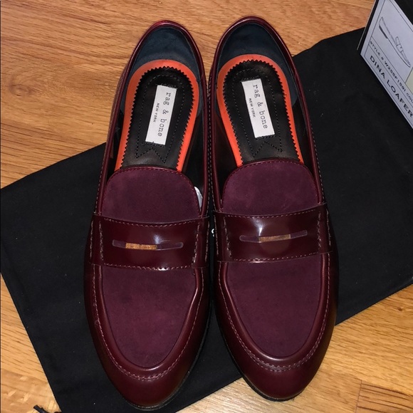 Rag and Bone Dina Loafer in Bordeaux 36.5 - Picture 7 of 8